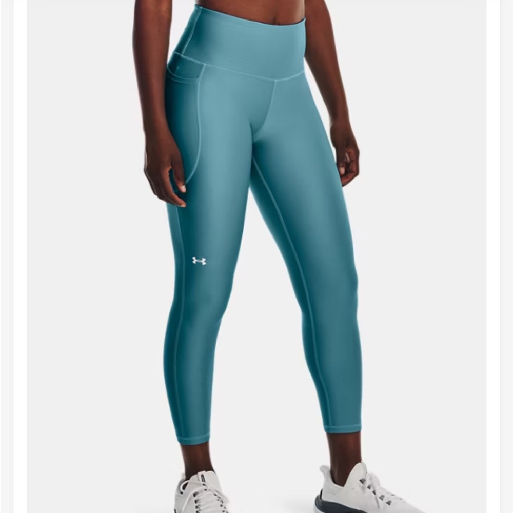 Under Armour Women's HeatGear® No-Slip Waistband Ankle Glacier Blue Leggings